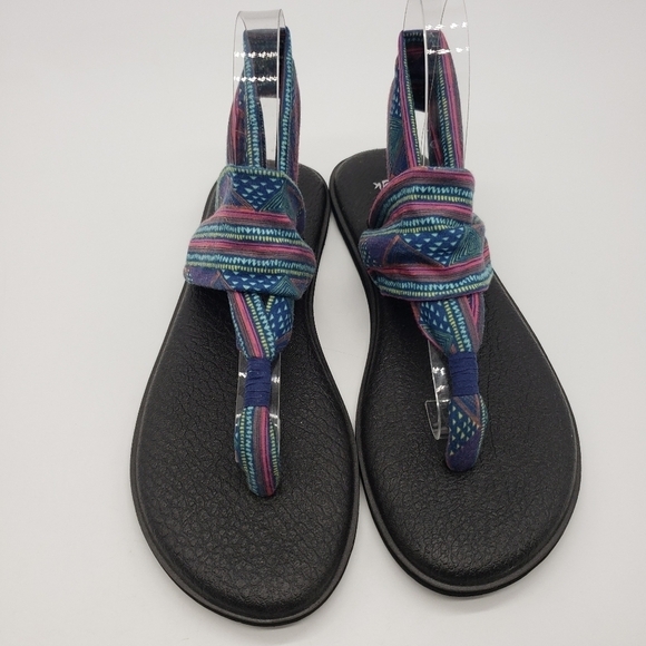 Sanuk Women US 10 multicolor yoga sling 2 sandals tribal print 1020239 stretch - Picture 1 of 9